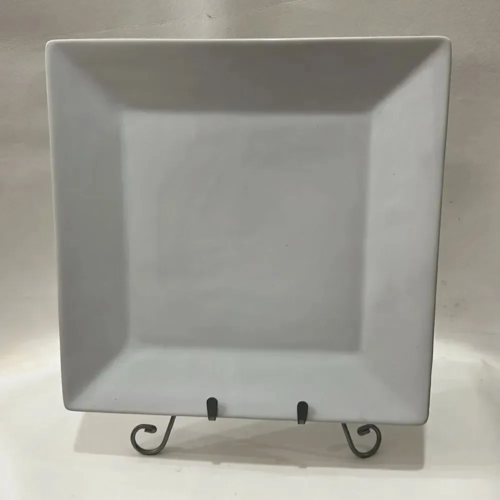 Soho Loft Serving Tray 11 3/4 Inches Square Modern White Contemporary Durable